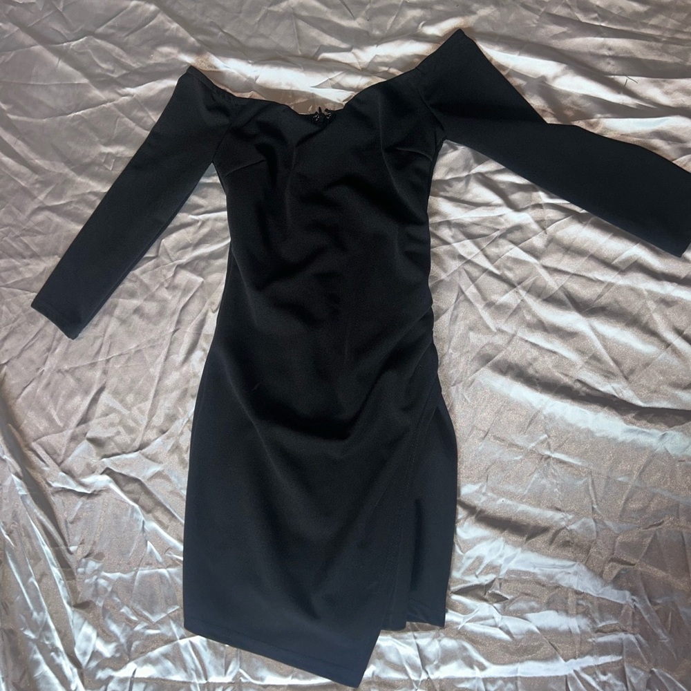 Black off the shoulder dress